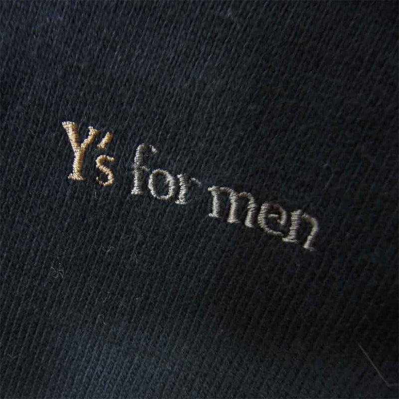 Yohji Yamamoto ヨウジヤマモト Y's for men ワイズフォーメン ロゴ刺繍 長袖Tシャツ ブラック系 サイズ表記無【中古】