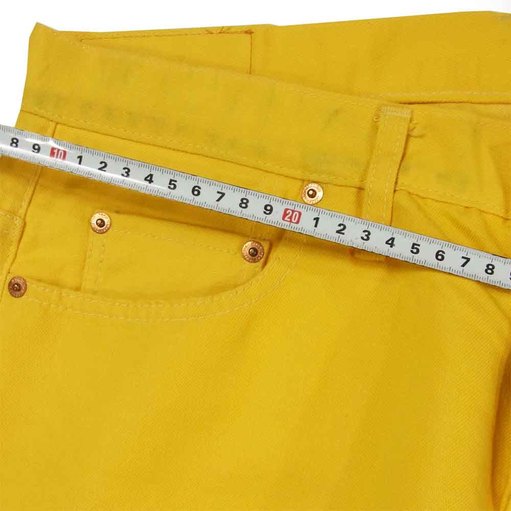 Yohji Yamamoto ヨウジヤマモト HE-P03-051 jeans ワイドストレート パンツ 日本製 イエロー系 38【中古】