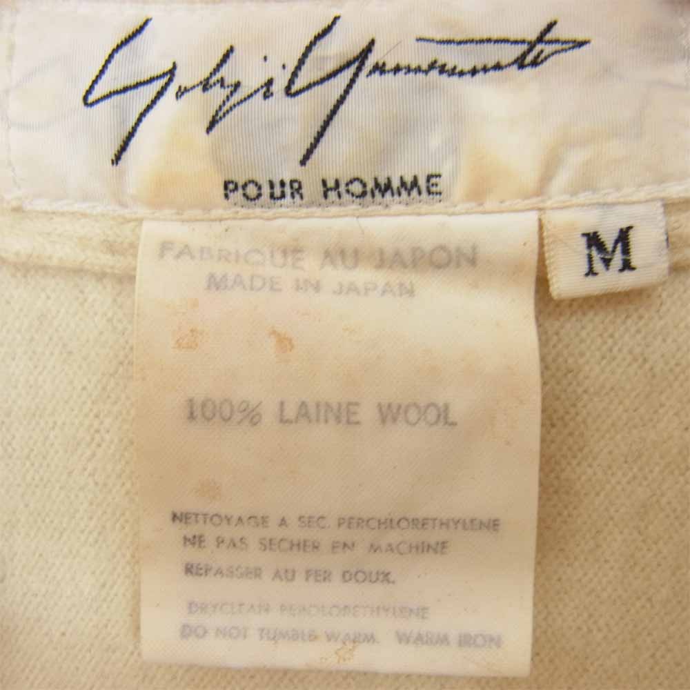 Yohji Yamamoto ヨウジヤマモト POUR HOMME プールオム ジップアップ ニット ジャケット オフホワイト系 M【中古】