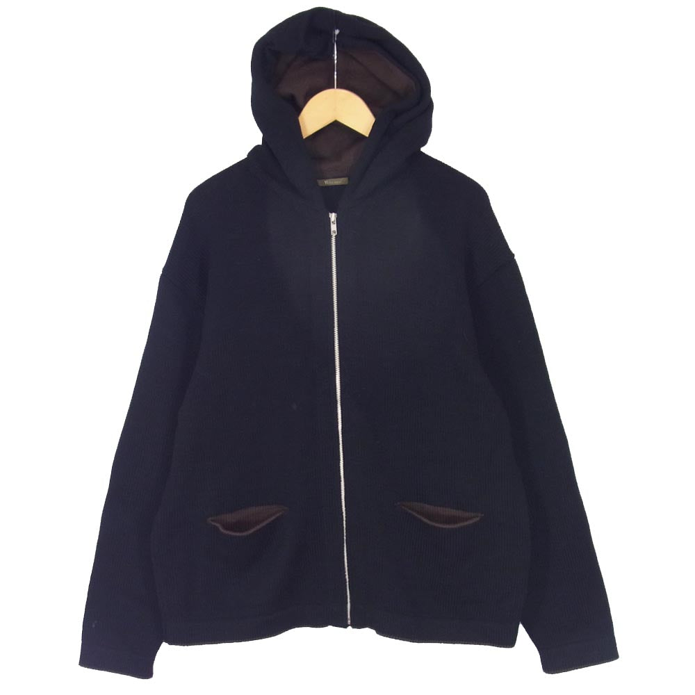 Yohji Yamamoto ヨウジヤマモト Y's for men ワイズフォーメン ジップアップ ニットパーカー ブラック系 サイズ表記無【中古】