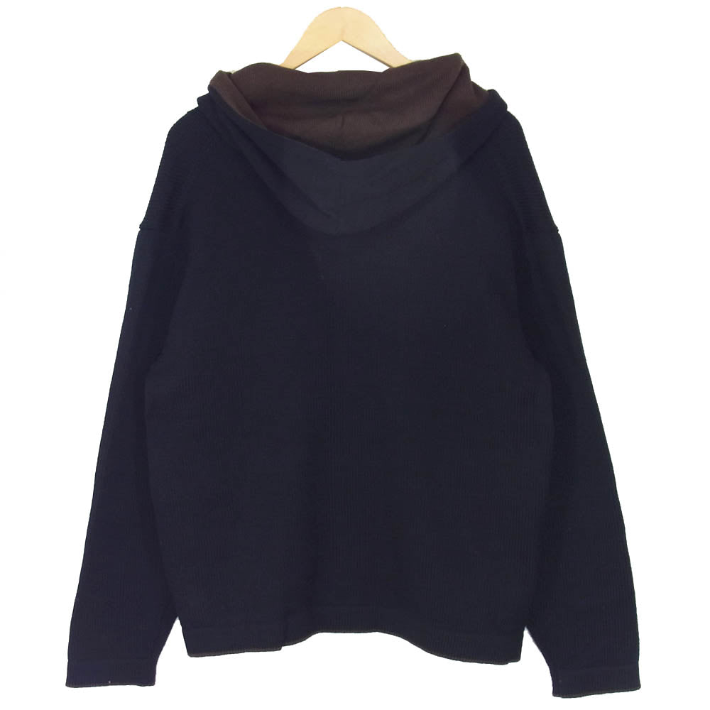 Yohji Yamamoto ヨウジヤマモト Y's for men ワイズフォーメン ジップアップ ニットパーカー ブラック系 サイズ表記無【中古】