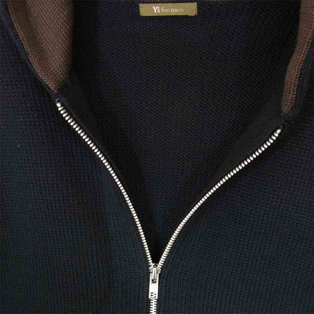 Yohji Yamamoto ヨウジヤマモト Y's for men ワイズフォーメン ジップアップ ニットパーカー ブラック系 サイズ表記無【中古】