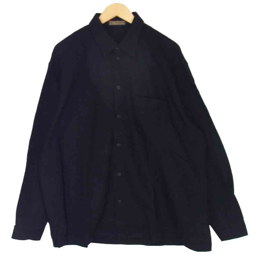Yohji Yamamoto ヨウジヤマモト Y's for men ワイズフォーメン ビッグシルエット ウール ニット シャツ ブラック系 サイズ表記無【中古】