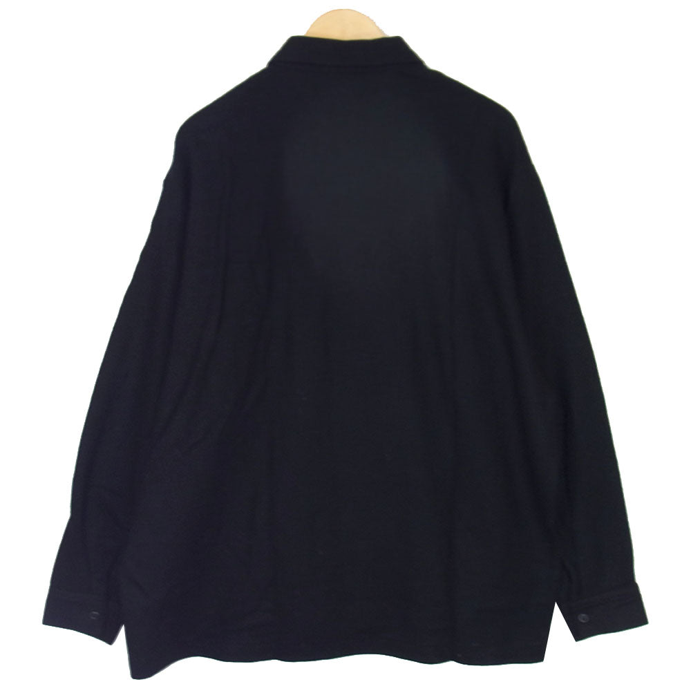 Yohji Yamamoto ヨウジヤマモト Y's for men ワイズフォーメン ビッグシルエット ウール ニット シャツ ブラック系 サイズ表記無【中古】