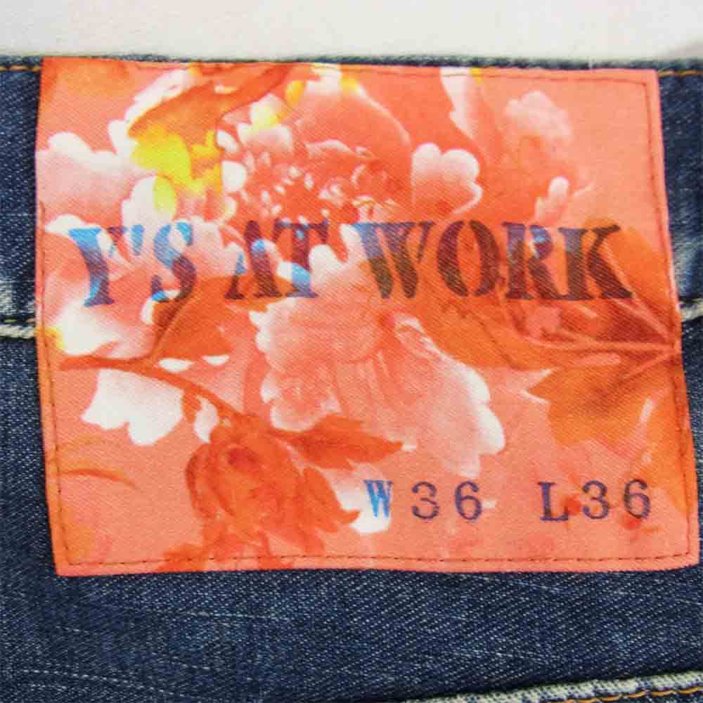 Yohji Yamamoto ヨウジヤマモト Y'S AT WORK ワイズアットワーク スレキ女優プリント ライトオンス デニムパンツ インディゴブルー系 36【中古】