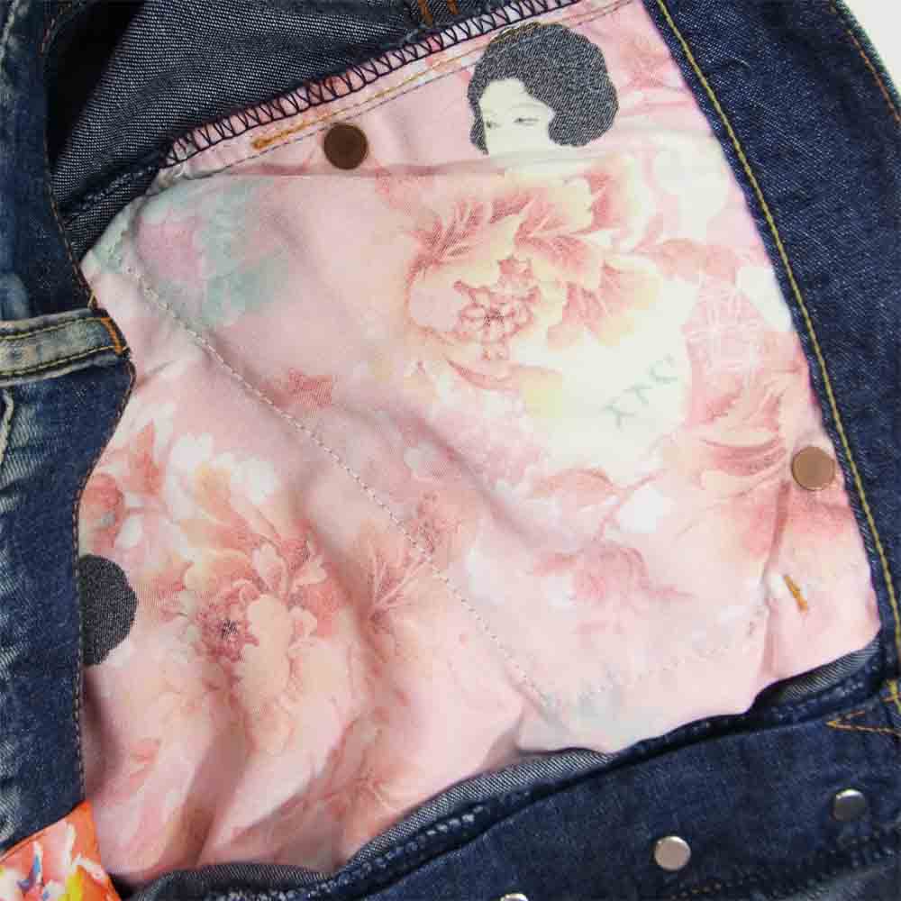 Yohji Yamamoto ヨウジヤマモト Y'S AT WORK ワイズアットワーク スレキ女優プリント ライトオンス デニムパンツ インディゴブルー系 36【中古】