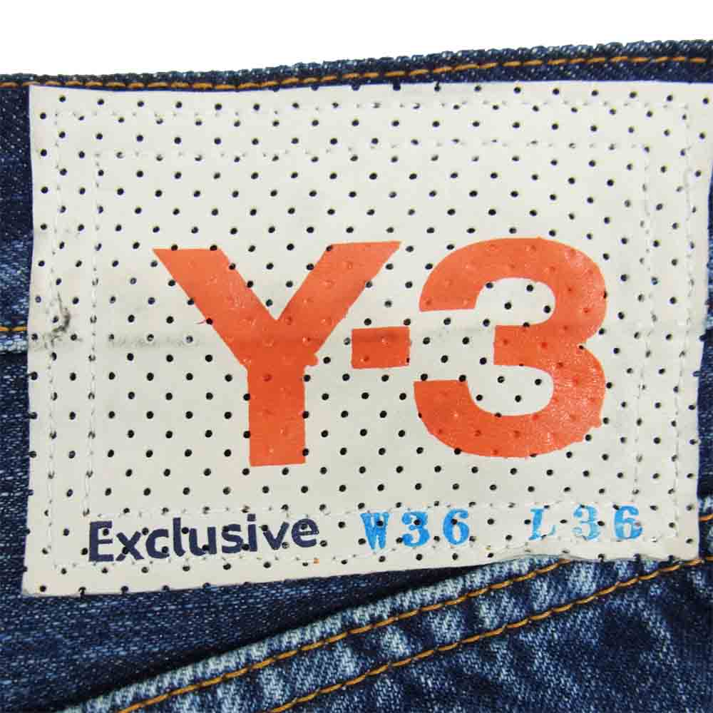 Yohji Yamamoto ヨウジヤマモト Y-3 ワイスリー × Spotted Horse スポッテッドホース 抜染プリント ファイヤーロゴ セルビッジ デニムパンツ インディゴブルー系 36【中古】