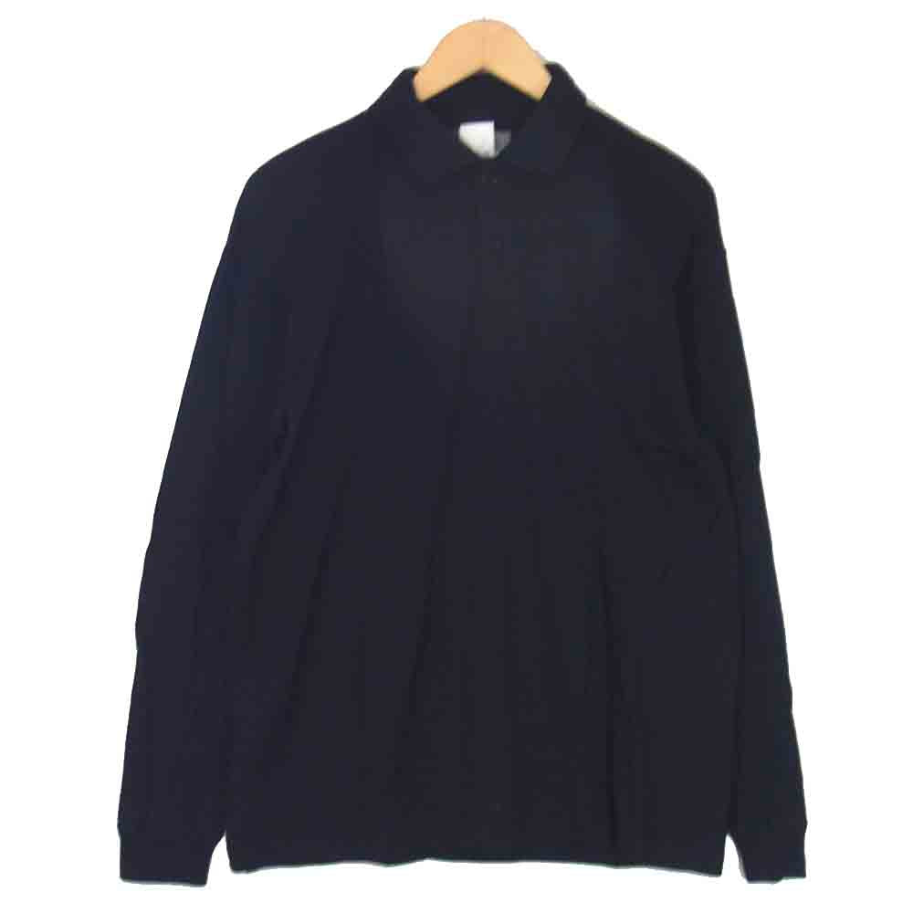 Yohji Yamamoto ヨウジヤマモト POUR HOMME プールオム 80~90s 丸ロゴ 初期タグ ウール ニットポロ ニットソー ブラック系 M【中古】