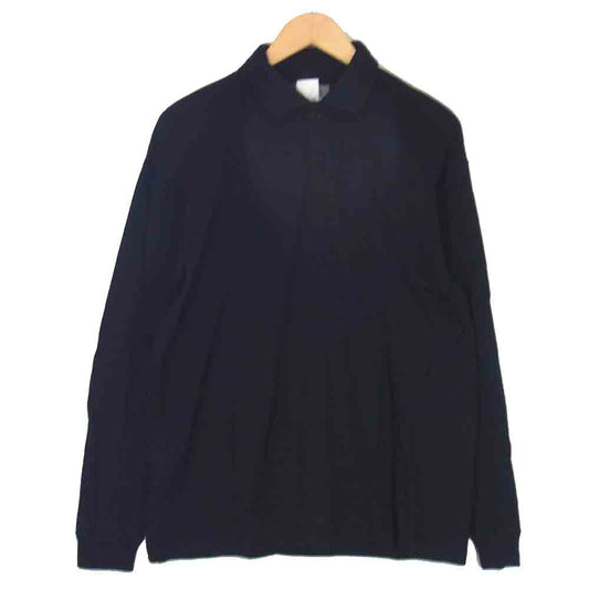 Yohji Yamamoto ヨウジヤマモト POUR HOMME プールオム 80~90s 丸ロゴ 初期タグ ウール ニットポロ ニットソー ブラック系 M【中古】