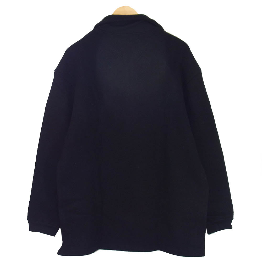 Yohji Yamamoto ヨウジヤマモト POUR HOMME プールオム 80~90s 丸ロゴ 初期タグ 縮絨ウール ハーフジップ プルオーバー プルオーバー ジャケット ブラック系 M【中古】