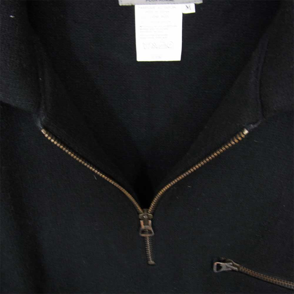 Yohji Yamamoto ヨウジヤマモト POUR HOMME プールオム 80~90s 丸ロゴ 初期タグ 縮絨ウール ハーフジップ プルオーバー プルオーバー ジャケット ブラック系 M【中古】
