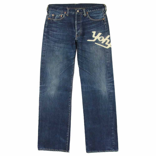 Yohji Yamamoto ヨウジヤマモト セルジュドゥニーム SERGE DE NIMES スポテッドホース spottedhorse ロゴ抜染 セルビッジ デニムパンツ インディゴブルー系【美品】【中古】