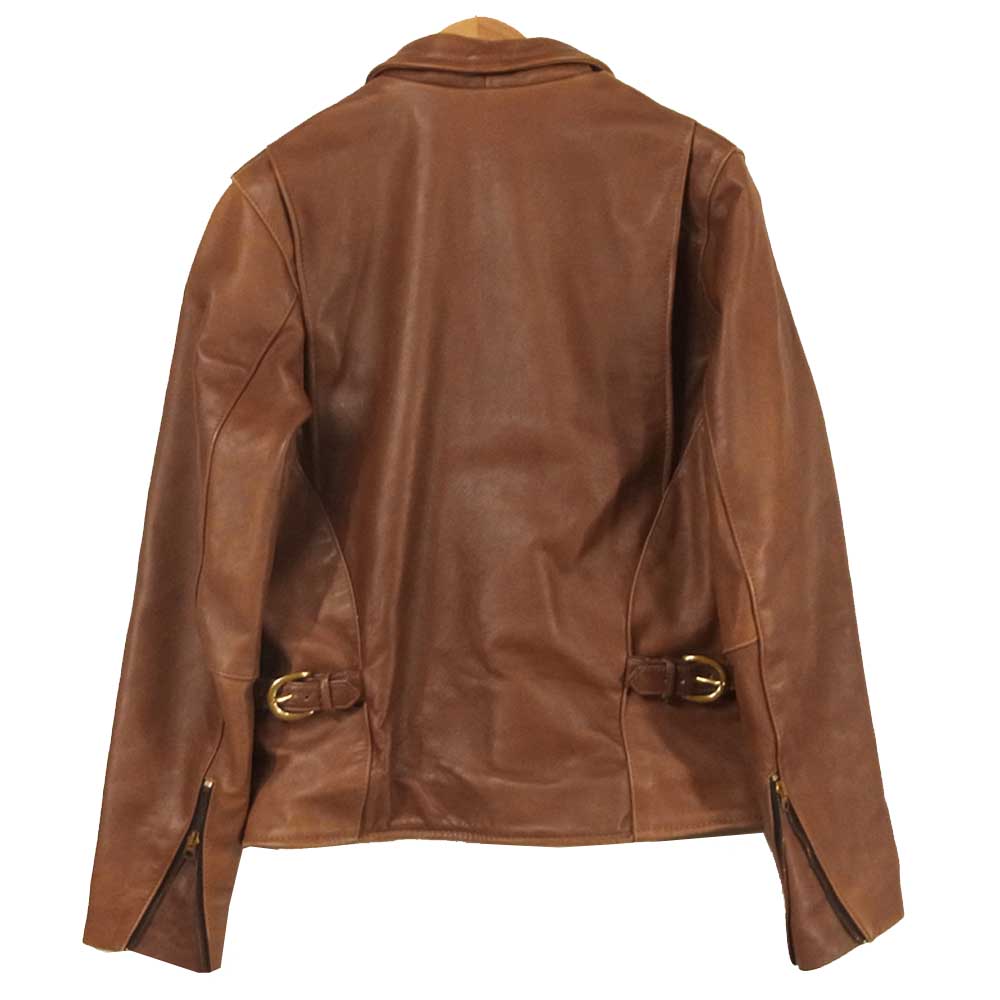 VANSON バンソン 20995B08 ENF エンフィールド 襟付き シングル ライダース ジャケット ブラウン系 36【中古】