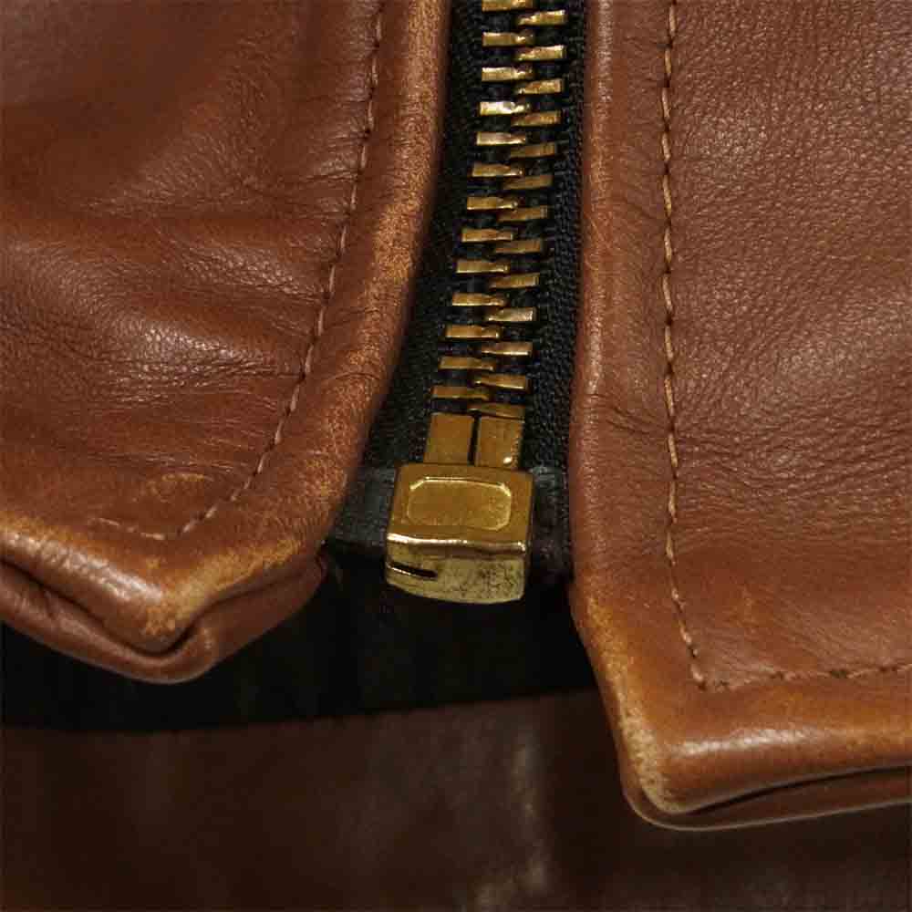 VANSON バンソン 20995B08 ENF エンフィールド 襟付き シングル ライダース ジャケット ブラウン系 36【中古】