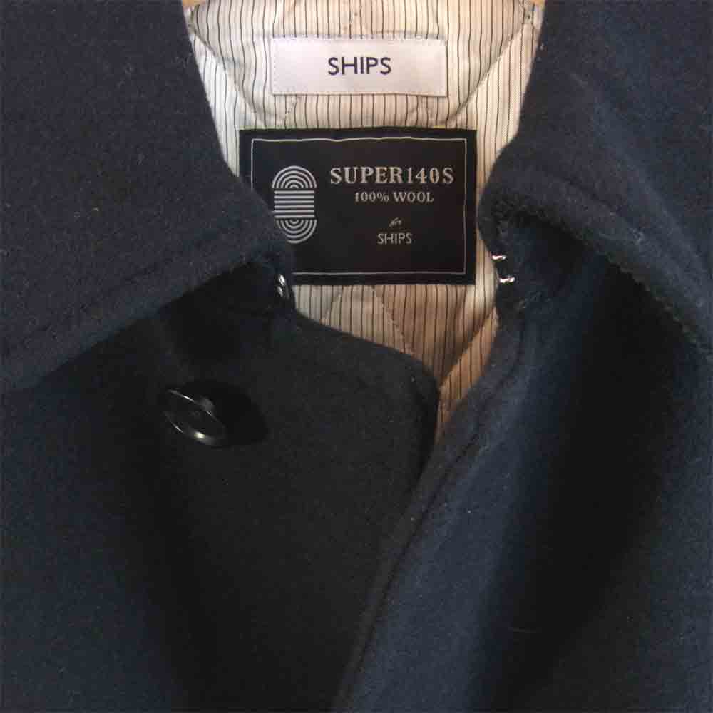 SHIPS シップス スーパー140s ウール コート ダークネイビー系 S【中古】