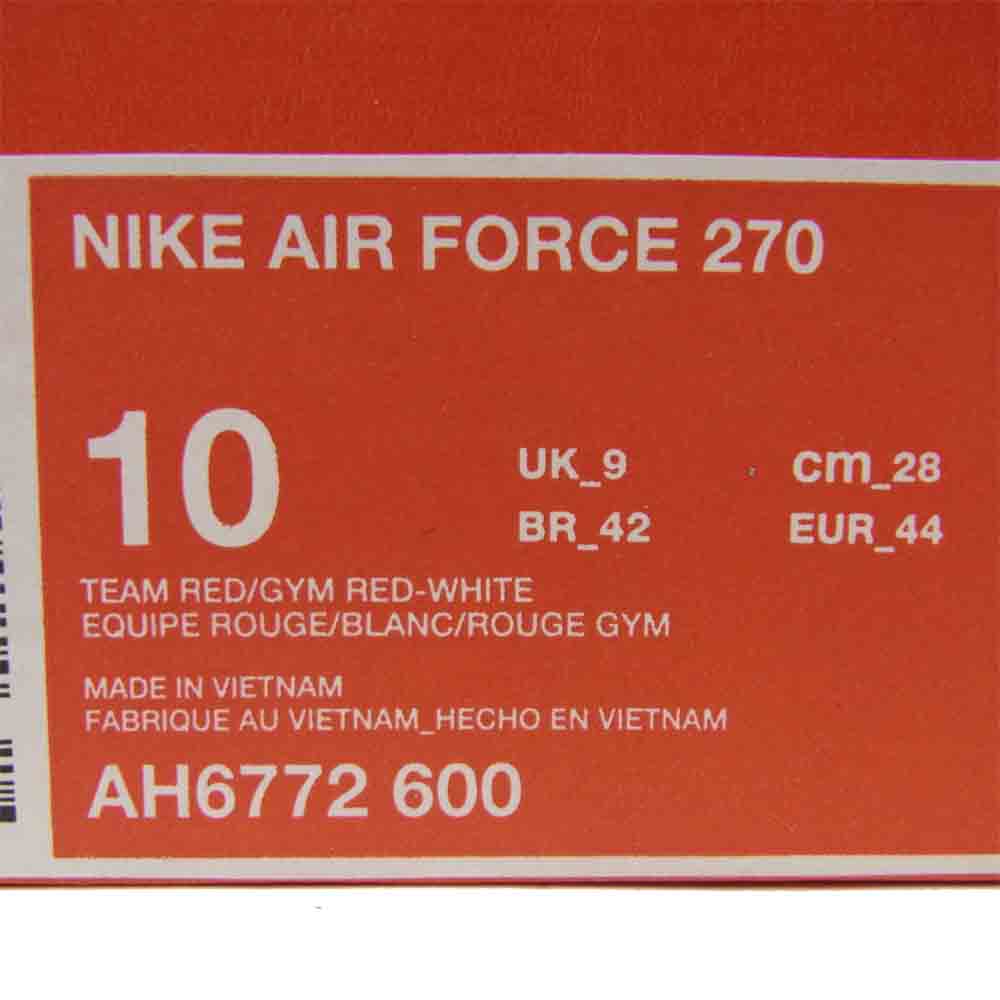 NIKE ナイキ AH6772-600 AIR FORCE 270 エアフォース スニーカー ベトナム製 レッド系 28cm【中古】