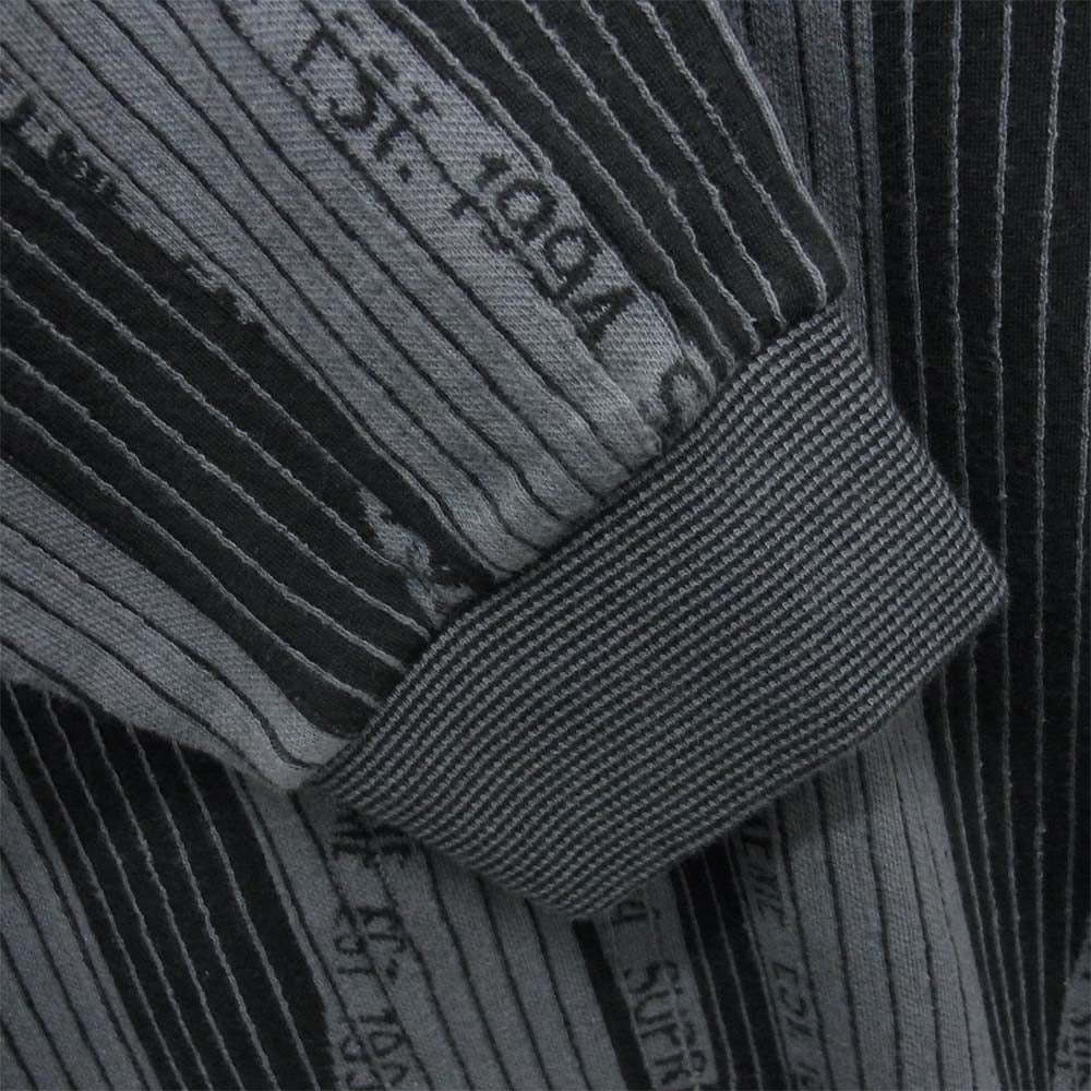 Supreme シュプリーム 20AW Textured Stripe Crewneck ストライプ クルーネック ブラック系 グレー系 M【新古品】【未使用】【中古】
