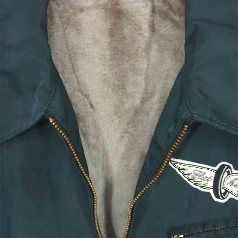 フラットヘッド 裏ボア ナイロン スポーツジャケット グリーン系 42【中古】