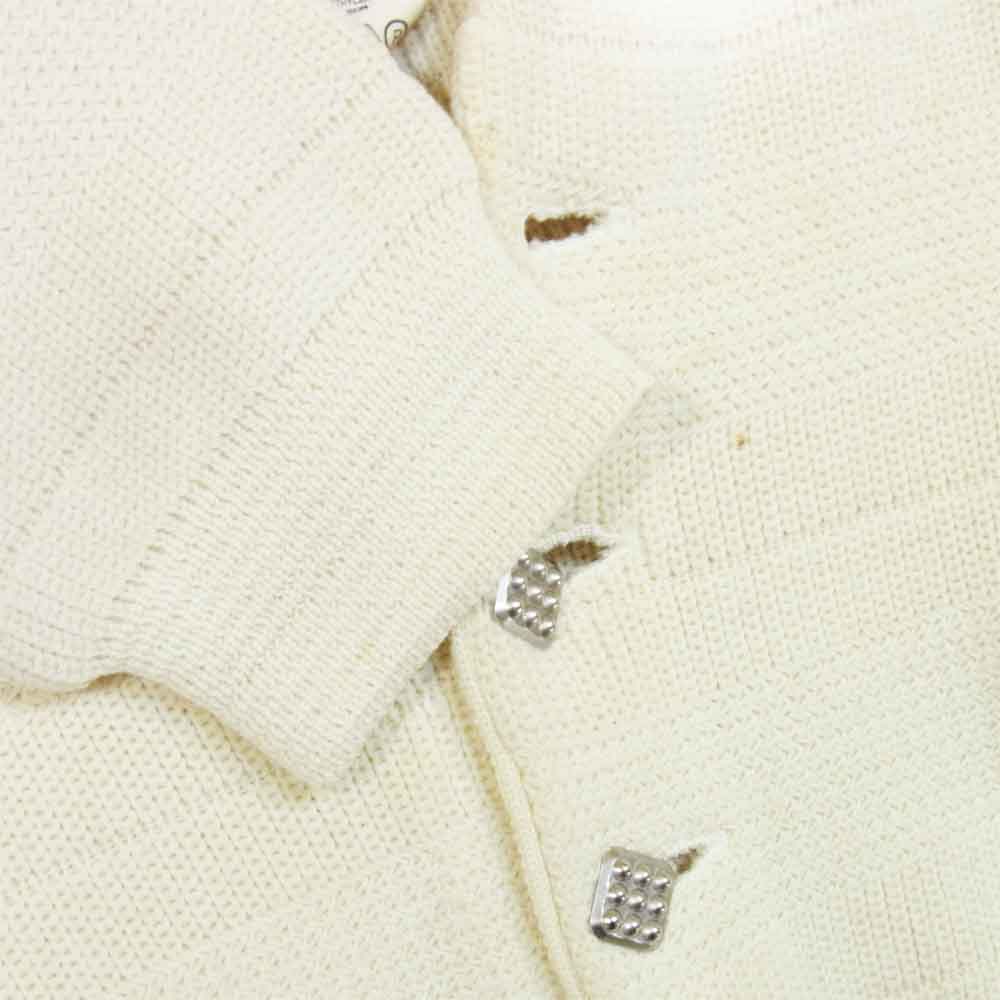 Yohji Yamamoto ヨウジヤマモト POUR HOMME プールオム 80s～90s 丸ロゴ 初期タグ ウール ニットジャケット カーディガン オフホワイト系 表記無し【中古】