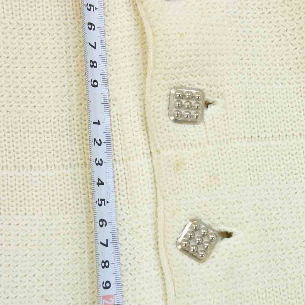 Yohji Yamamoto ヨウジヤマモト POUR HOMME プールオム 80s～90s 丸ロゴ 初期タグ ウール ニットジャケット カーディガン オフホワイト系 表記無し【中古】