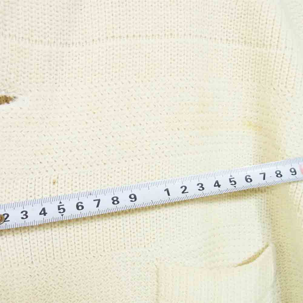 Yohji Yamamoto ヨウジヤマモト POUR HOMME プールオム 80s～90s 丸ロゴ 初期タグ ウール ニットジャケット カーディガン オフホワイト系 表記無し【中古】