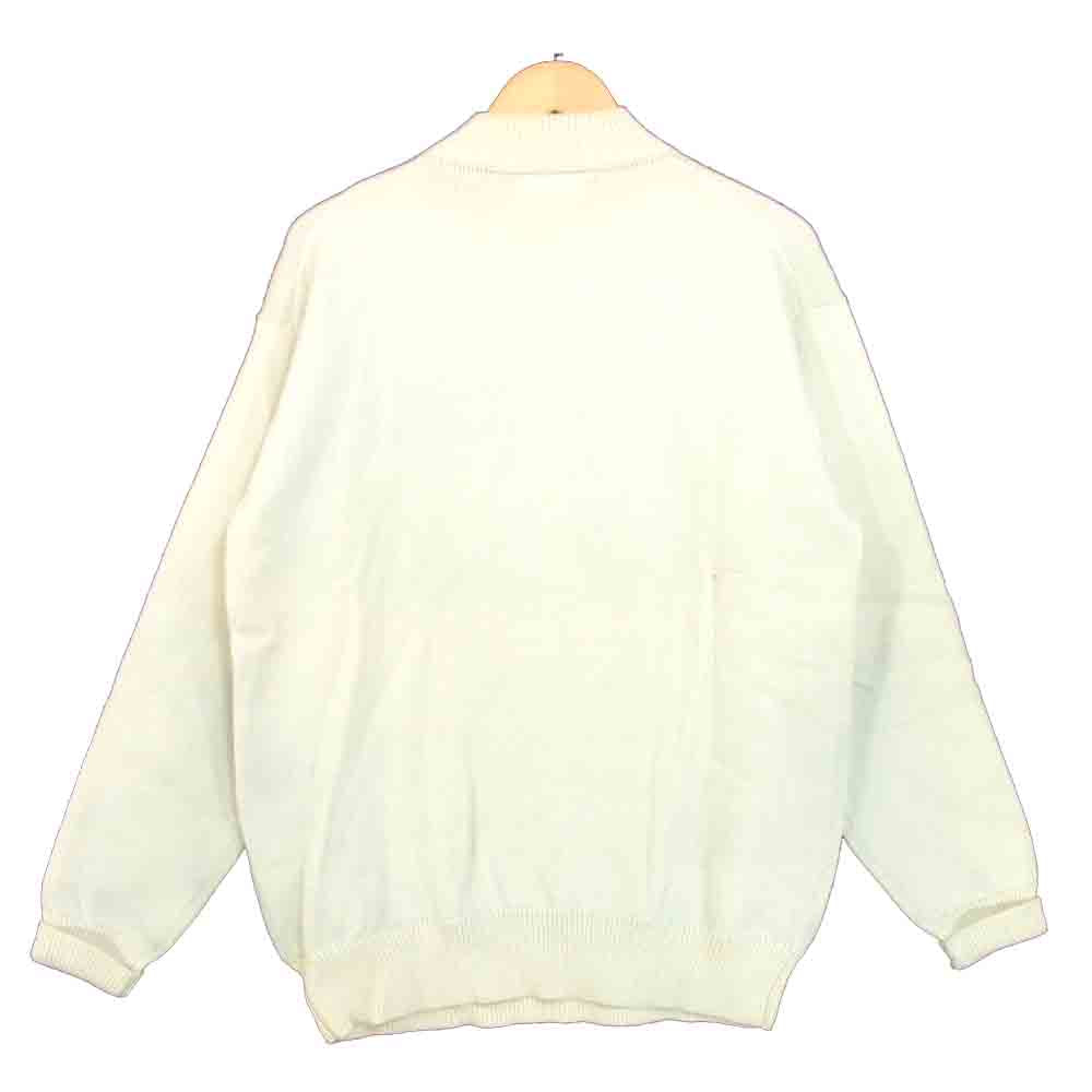 Yohji Yamamoto ヨウジヤマモト POUR HOMME プールオム 80s～90s 丸ロゴ 初期タグ モックネック ウール ニット オフホワイト系 M【中古】