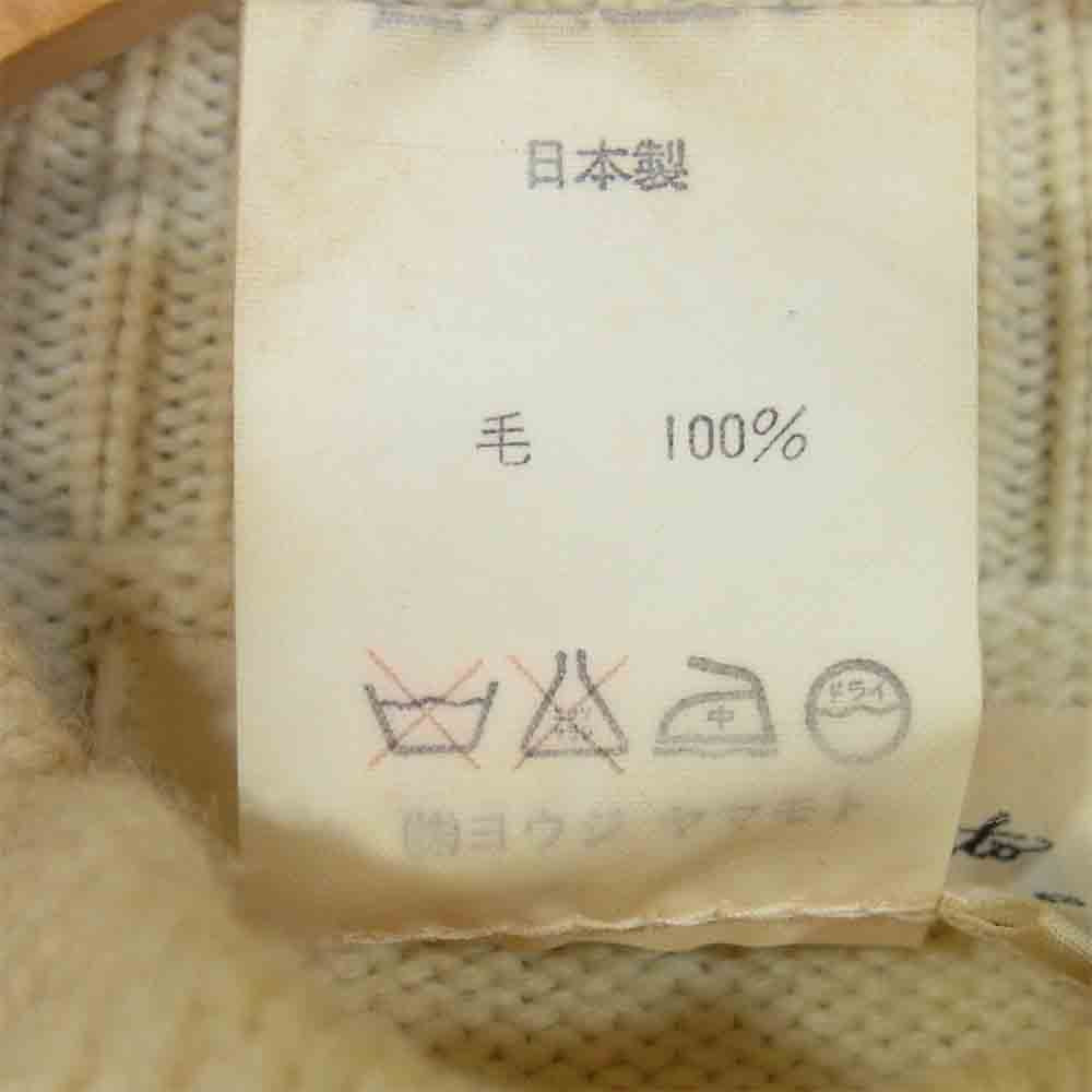 Yohji Yamamoto ヨウジヤマモト POUR HOMME プールオム 80s～90s 丸ロゴ 初期タグ モックネック ウール ニット オフホワイト系 M【中古】