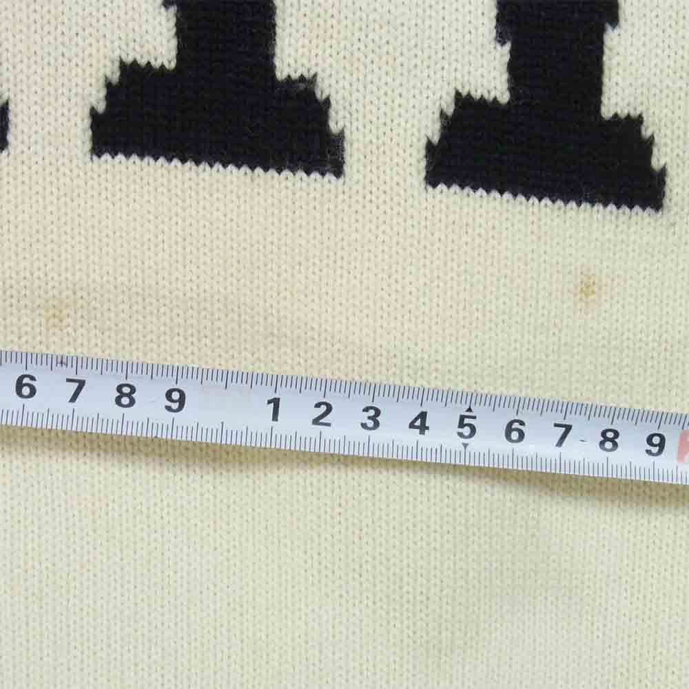 Yohji Yamamoto ヨウジヤマモト POUR HOMME プールオム 80s～90s 丸ロゴ 初期タグ モックネック ウール ニット オフホワイト系 M【中古】