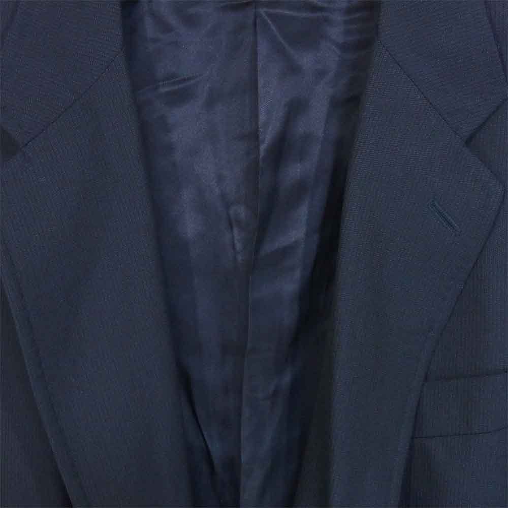 Yohji Yamamoto ヨウジヤマモト Y ワイ イタリア生産 フォーマルライン セットアップ ウール 2Bジャケット パンツ スーツ ストライプ ネイビー系 48【中古】