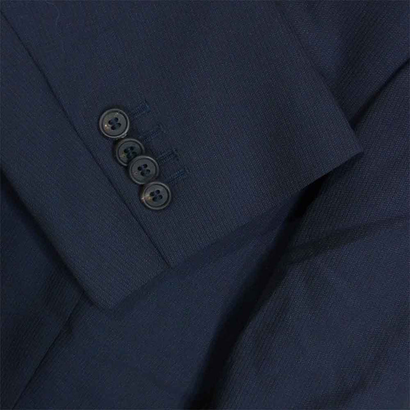 Yohji Yamamoto ヨウジヤマモト Y ワイ イタリア生産 フォーマルライン セットアップ ウール 2Bジャケット パンツ スーツ ストライプ ネイビー系 48【中古】