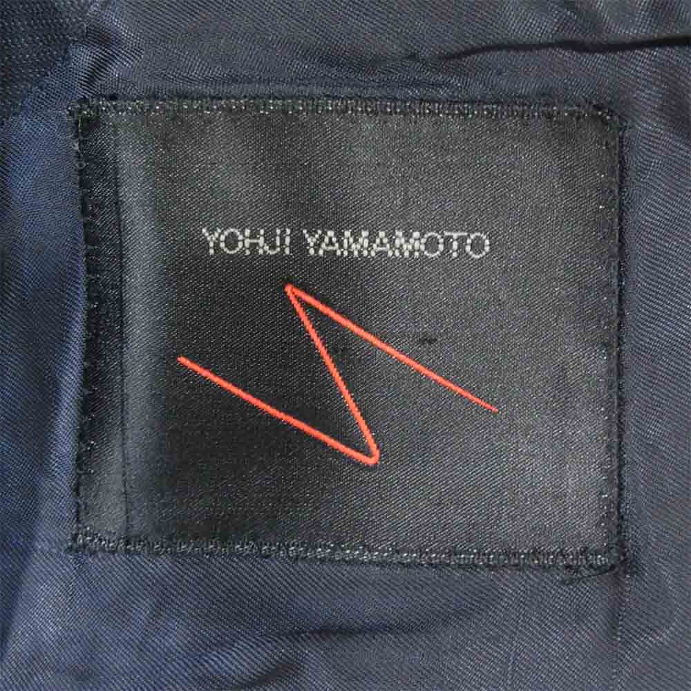 Yohji Yamamoto ヨウジヤマモト Y ワイ イタリア生産 フォーマルライン セットアップ ウール 2Bジャケット パンツ スーツ ストライプ ネイビー系 48【中古】