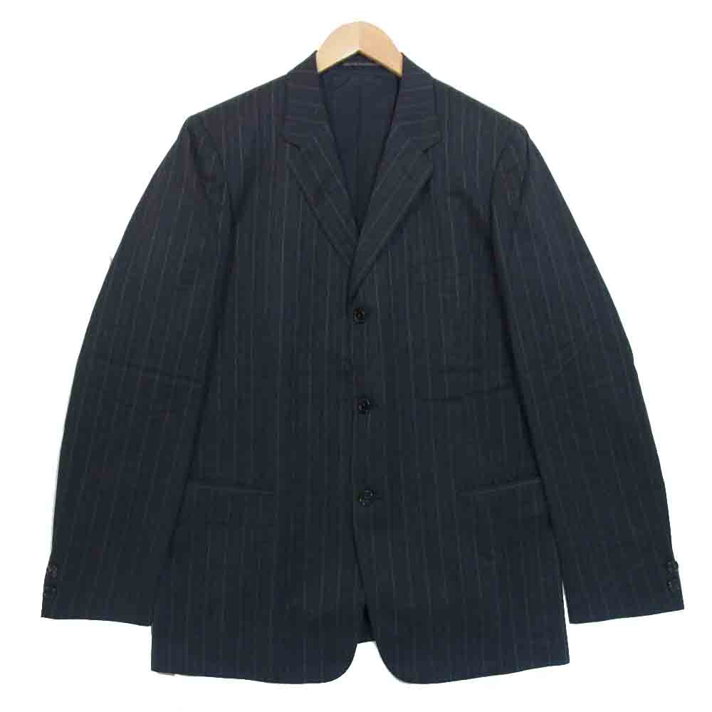 Yohji Yamamoto ヨウジヤマモト COSTUME'D HOMME コスチュームドオム セットアップ ウール 3Bジャケット パンツ スーツ グレー ストライプ ダークグレー系 3【中古】