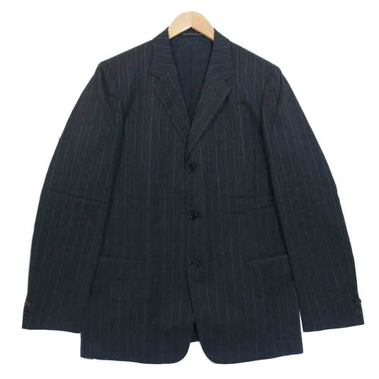 Yohji Yamamoto ヨウジヤマモト COSTUME'D HOMME コスチュームドオム セットアップ ウール 3Bジャケット パンツ スーツ グレー ストライプ ダークグレー系 3【中古】