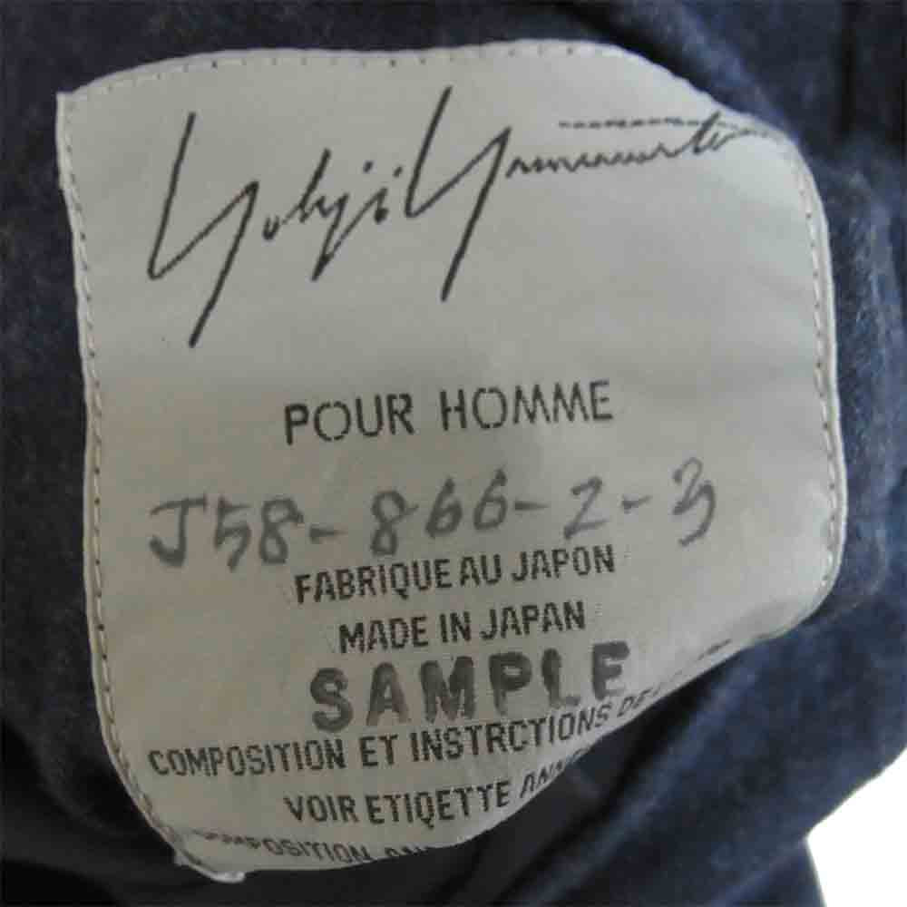 Yohji Yamamoto ヨウジヤマモト POUR HOMME プールオム J58-866-5-3 牡丹プリント リバーシブル デニム テーラードジャケット ダークネイビー系 3【中古】