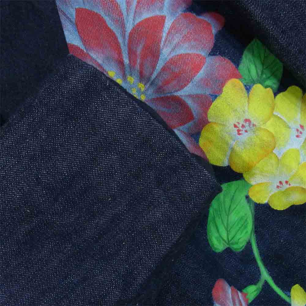 Yohji Yamamoto ヨウジヤマモト POUR HOMME プールオム J58-866-5-3 牡丹プリント リバーシブル デニム テーラードジャケット ダークネイビー系 3【中古】