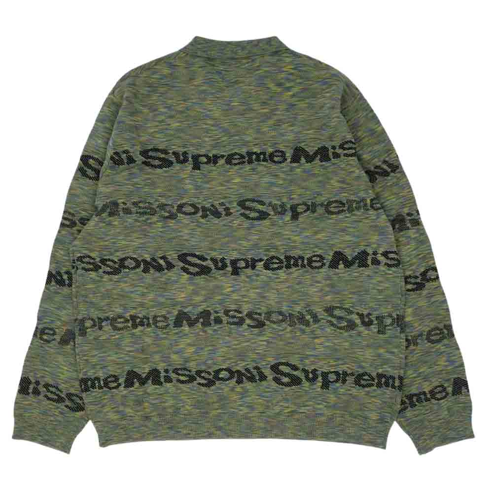 Supreme シュプリーム 21AW Missoni Zip L/S Polo ミッソーニ ジップ 長袖 ポロシャツ グリーン系 XL【新古品】【未使用】【中古】