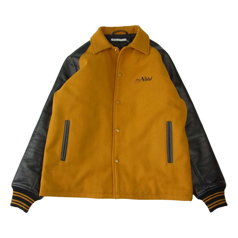 NEIGHBORHOOD ネイバーフッド 21AW 212SZNH-JKM03 CLUB / WCL-JKT 襟付き 刺繍 スタジアム ジャケット スタジャン ブラック系 M【新古品】【未使用】【中古】
