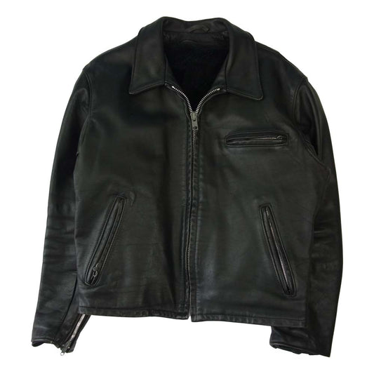 schott ショット 642 ボアライナー シングル レザー ジャケット ブラック系 42【中古】