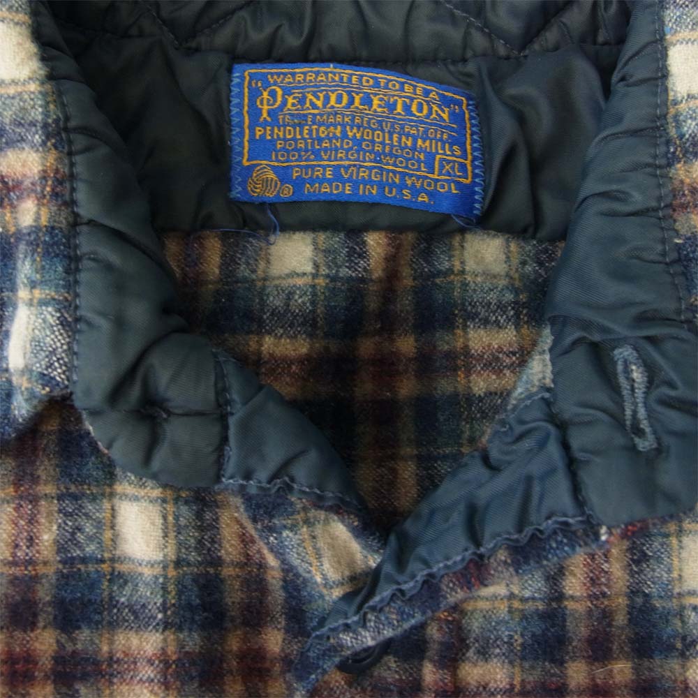 PENDLETON ペンドルトン 70s ウール チェック シャツ  マルチカラー系 XL【中古】