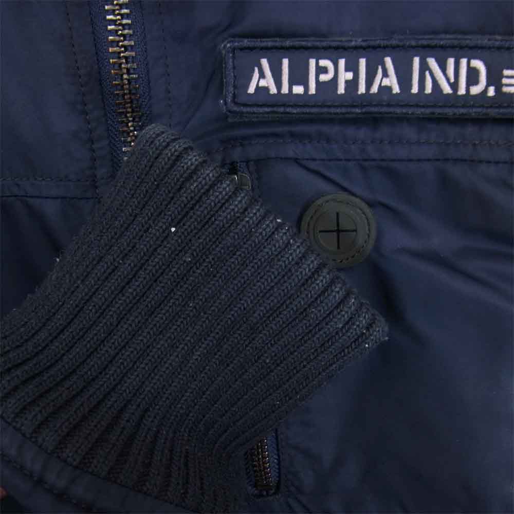 ALPHA アルファ TA1049-067 フーデッド フライト リブ ジャケット ネイビー系 M【中古】