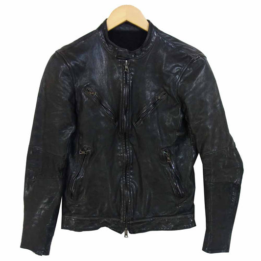 バックラッシュ 1119-01 ドイツ ECO カーフ 製品染め シングルライダース ブラック系 S【中古】