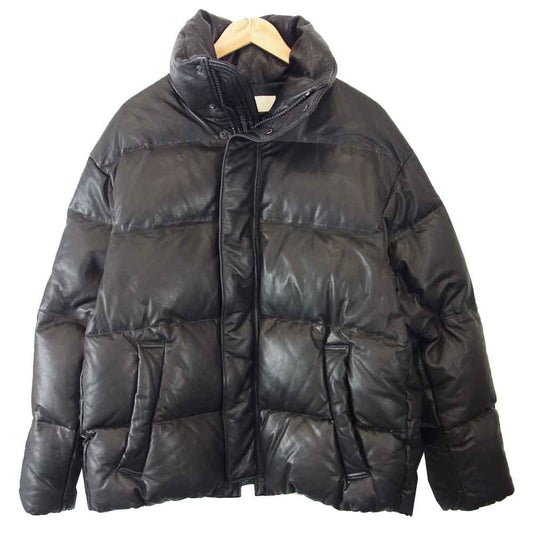 ネサーンス レザー ダウン ジャケット ブラック系 XL【美品】【中古】