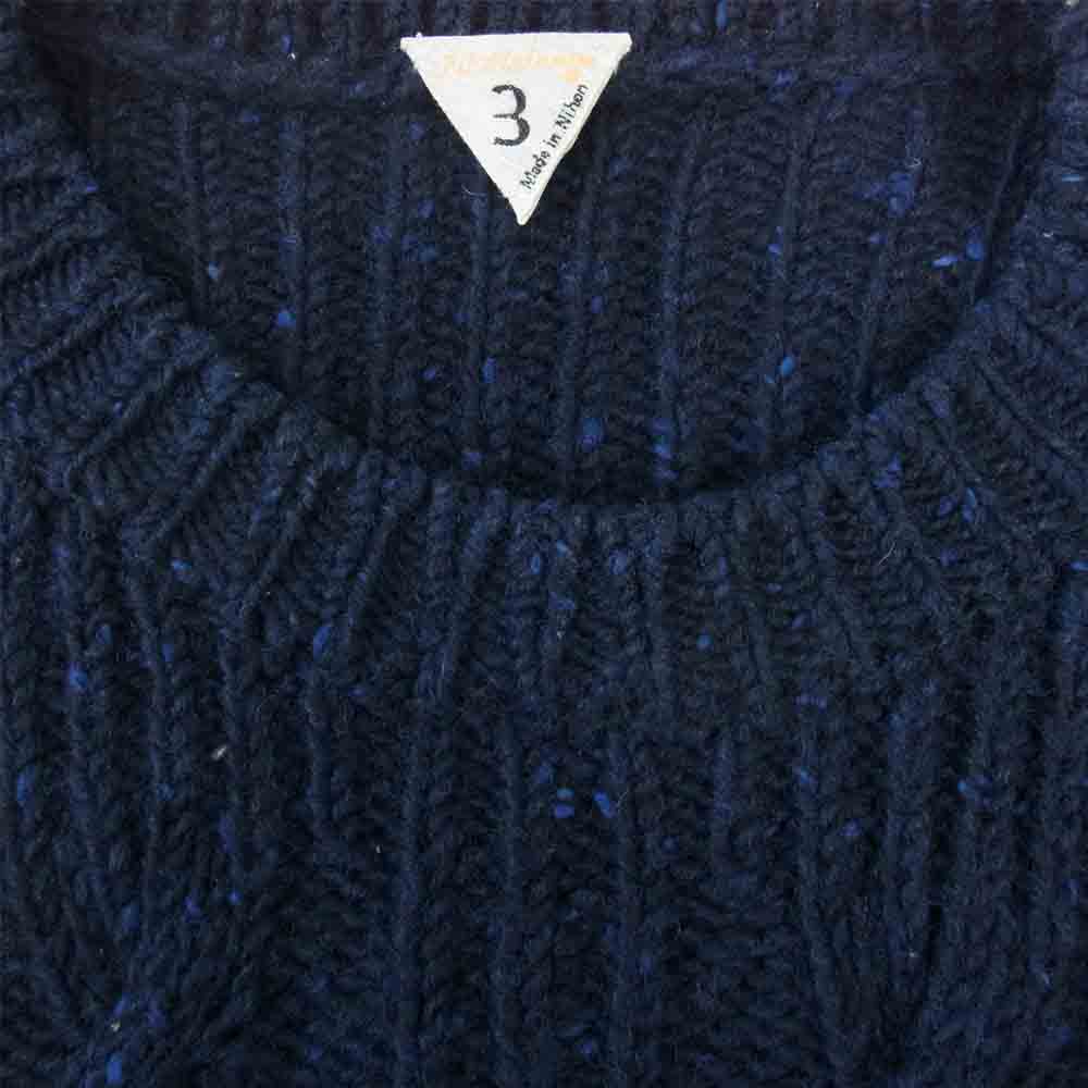 FilMelange フィルメランジェ 3AP0-DAN-DGY ウール 袖切替 ケーブル ニット セーター ネイビー系 3【中古】