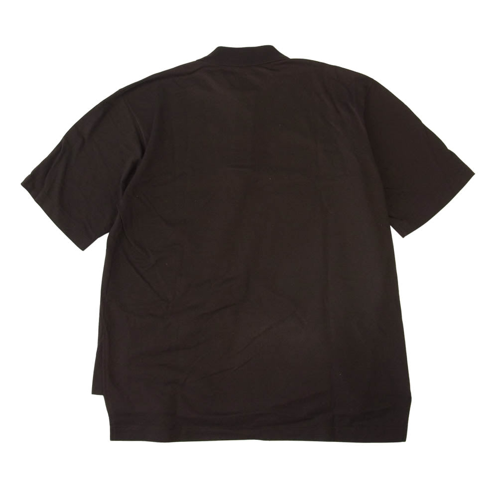AURALEE オーラリー 21SS A21SP01EK SUPER FINE COTTON SALT SHRINK PIQUE BIG POLO シュリンク ピケ 半袖 ビッグ ポロシャツ ブラウン系 3【中古】