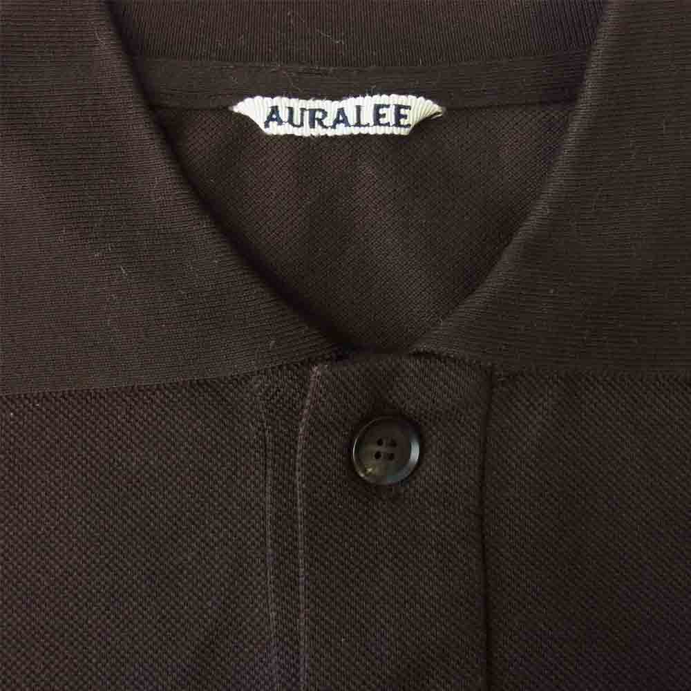 AURALEE オーラリー 21SS A21SP01EK SUPER FINE COTTON SALT SHRINK PIQUE BIG POLO シュリンク ピケ 半袖 ビッグ ポロシャツ ブラウン系 3【中古】