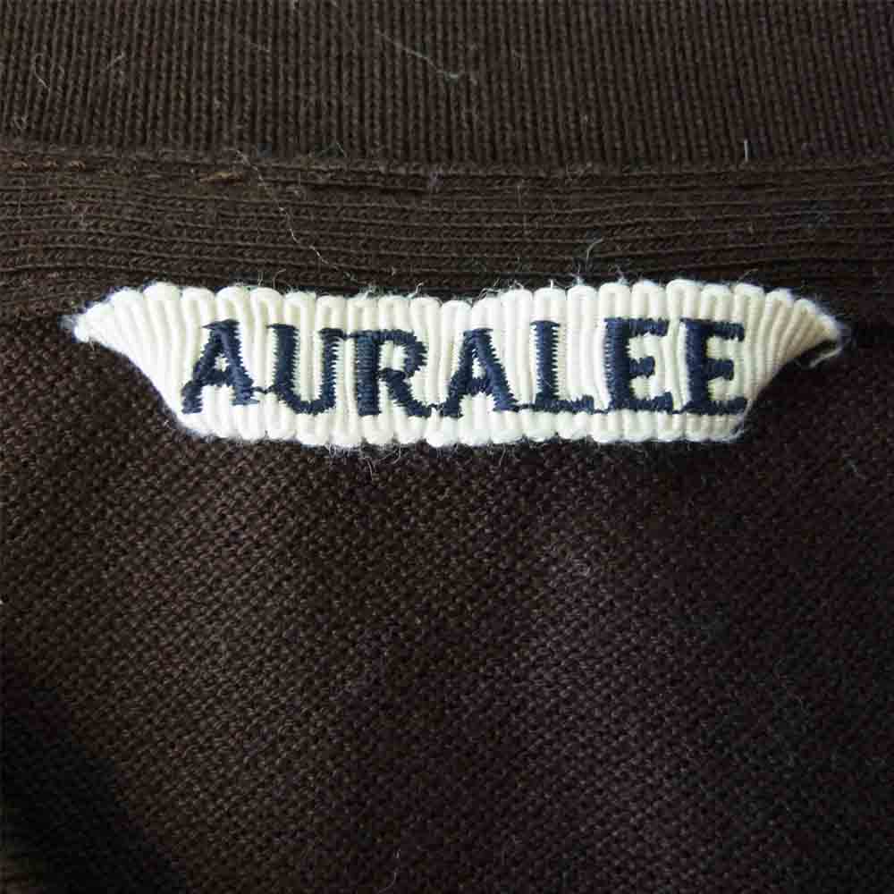 AURALEE オーラリー 21SS A21SP01EK SUPER FINE COTTON SALT SHRINK PIQUE BIG POLO シュリンク ピケ 半袖 ビッグ ポロシャツ ブラウン系 3【中古】