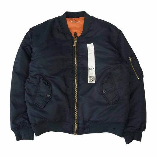 エイヴィル ラヴェルズ FOSTEX GARMENTS INC. BOMBER JACKET MA-1 バックプリント ブルゾン ボンバー ジャケット ネイビー系 L【中古】
