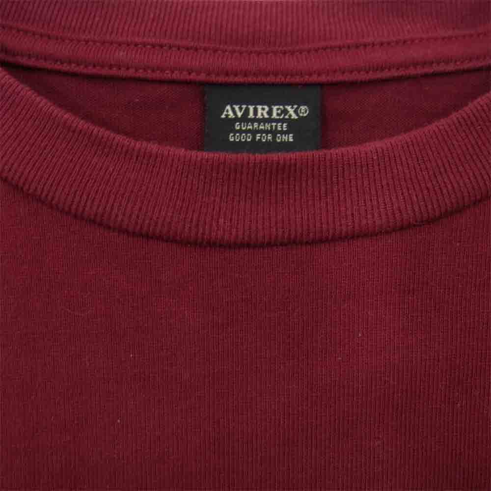 AVIREX アヴィレックス 6193344-50 刺繍 コロナド CREW NECK T-SHIRT  エンジ系 M【中古】