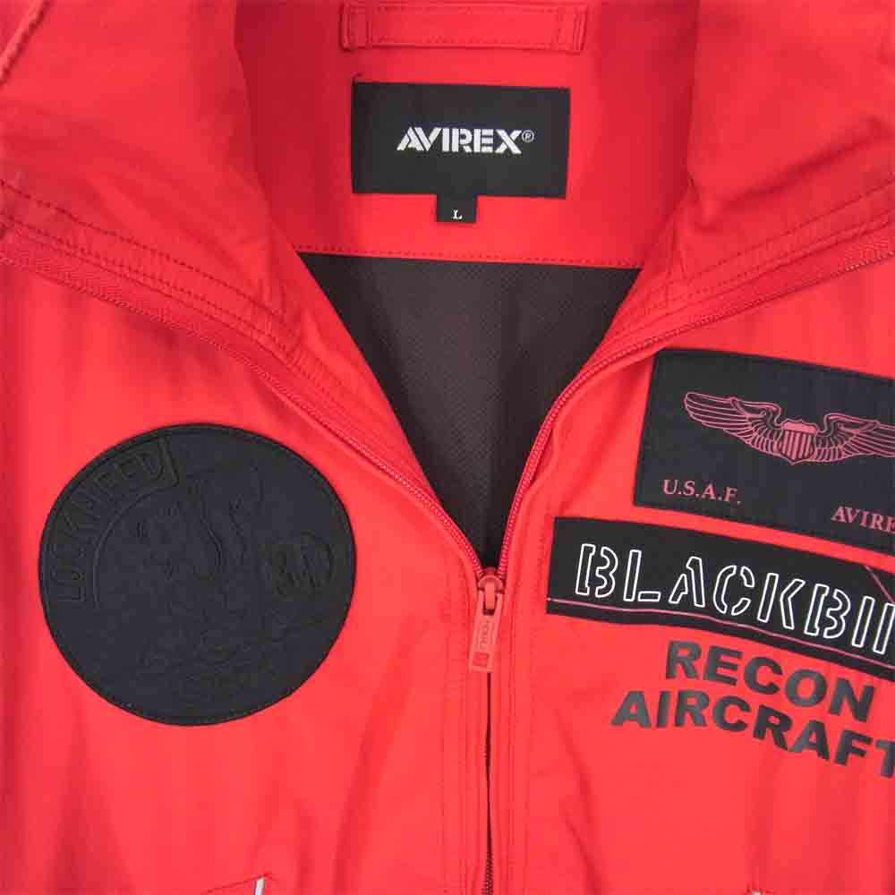 AVIREX アヴィレックス 6102133 BLACKBIRD STAND ZIP JACKET ブラックバード スタンドジップ ジャケット  レッド系 L【中古】