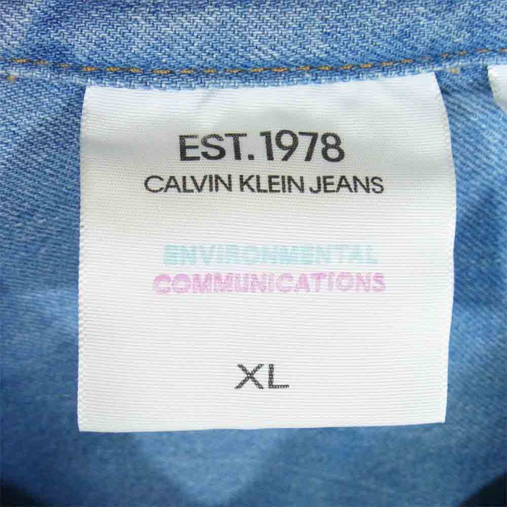カルバンクライン M191320012 WESTERN SHIRT MACHO BLUE デニム ウエスタン シャツ ジャケット ブルー系 XL【中古】